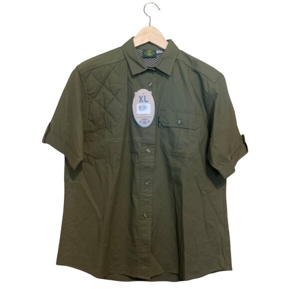 Tag Safari Men's Shooting Shirt Olive Green Button-Up XL Big Game Hunting - Picture 1 of 14